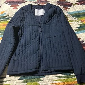 RAINS Liner Jacket quilted layer water resistant Navy Blue